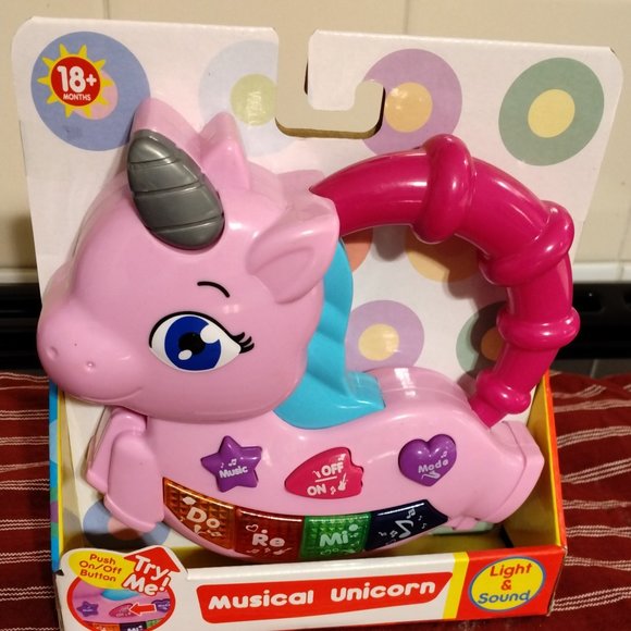 FisherPrice Toys Pink Musical Unicorn Light Sound Educational Baby Toddler Toy 8 Months New